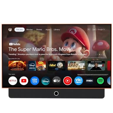 HSTrejanyx 27-Inch Portable Smart TV with Battery Operated, 1080P FHD Smart TV OS, HDR10, Dolby Audio, Chromecast & Bluetooth, Ideal for Outdoor Viewing, RV Trips, Sports & Movie Nights (G27F, Orange)