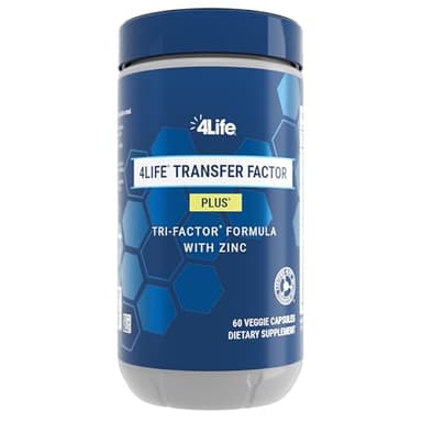 4Life Transfer Factor Plus - Support with Zinc, Super Mushroom Blend (Maitake, Shiitake, Agaricus), and Colostrum & Egg Yolk Extracts - 60 Capsules
