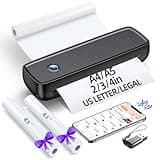 Portable Printer Wireless for Travel，Bluetooth Thermal Printer Support 8.5 X 11in US Letter &Legal, A4&A5 Thermal Paper, Inkless Printer Compatible with iOS, Android & Laptop for Office Car Home
