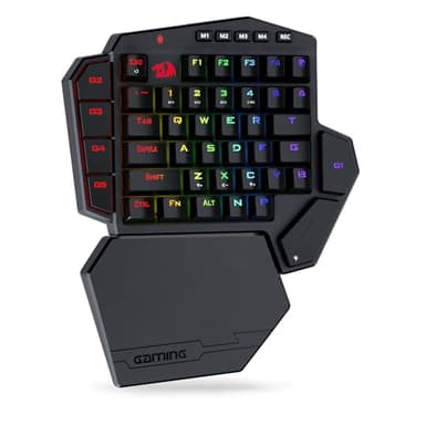 Redragon K585 PRO Wireless One-Handed Mechanical Keyboard, 42 Keys 3-Mode RGB 40% Gaming Keypad w/ 7 Onboard Macro Keys, Detachable Wrist Support, Rechargeable Battery (Blue Switch)