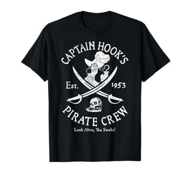 Disney Peter Pan Captain Hook Pirate Crew Est 1953 Logo T-Shirt