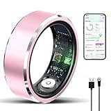 Twievo Smart Ring for Men/Women, Smart Rings with Calories/Heart Rate/Blood Oxygen/Sleep Monitoring,No Subscription Fee,5ATM Waterproof (Pink, 8#)
