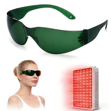 Dubofu Red Light Therapy Glasses, Eye Protection for Red Light & Near Infrared 600–900nm, Lightweight Comfortable Safety Glasses