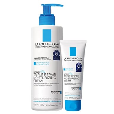 La Roche-Posay Lipikar Daily Repair Moisturizing Lotion Full Size & Travel Size Skin Care Set, Body Lotion for Dry Skin & Eczema, With Niacinamide & Shea Butter for All Day Hydration, Gift Set