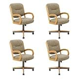 Chromcraft Concord Collection Swivel Tilt Dining Chairs (Set of 4) Kitchen & Dining Room Chairs, Rolling Kitchen Chairs Set of 4 Dining Chairs with Arms (Hemp Charcoal)