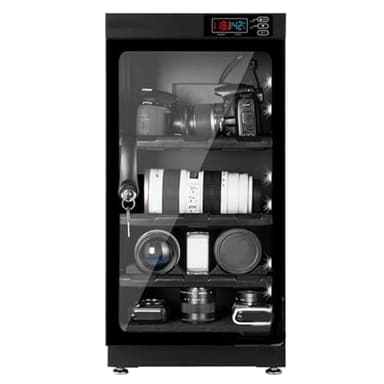 INTBUYING Camera Dry Cabinet 50L Electronic Dry Cabinet for Camera Lens Storage with Lock 4 Layers Intelligent Temperature Humidity LED Screen Noiseless
