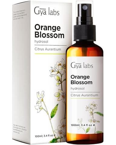 Gya Labs Orange Blossom Hydrosol - 3.4 Fl Oz - Hydrating Face & Body Mist for Skin Toner & Hair Refresher - As Pillow, Room & Linen Spray for Fresh Scent