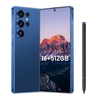 Bnjbmj I25 Ultra Flagship Killer Smartphone - Snapdragon 8 Gen 3, 16GB+512GB, Massive 6.99" FHD+ Display, 108MP+68MP Pro Cam, 7000mAh 2-Day Battery, Android 14, Includes Stylus Pen (Blue)
