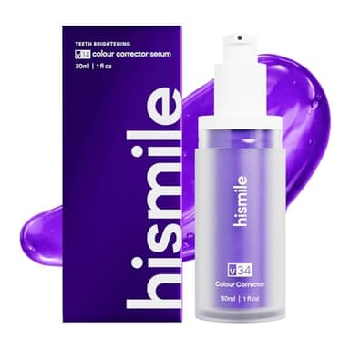 Hismile v34 Colour Corrector, Tooth Stain Concealer, Teeth Whitening Booster, Purple Toothpaste, Color Correcting Technology, V34, Tooth Colour Corrector