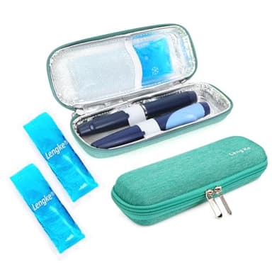 YOUSHARES Portable Insulin Cooler Travel Case - TSA Approved Diabetic Medication Cooling Bag, EVA Insulated Organizer for Epi Pens, Refrigerated Diabetes Supplies Carrying Storage Kit with 2 Ice Pack