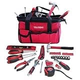 TOLCHENO Basic Tool Kit for Home - Ideal Small Tool Set for Apartement,Dorm and Office.Home Repair Tool Kit for Beginner,Women,New College -Red
