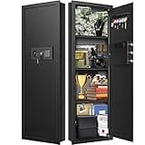 GHJGAGE 43.5" Tall Fireproof Wall Safe Between Stud, Heavy Duty Flush In Wall Safe With Digital Keypad & Removable Shelf, Hidden Gun Safe, Security Home Wall Safes For Storage Firearms Money Medicine