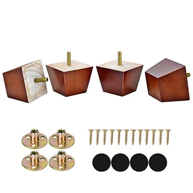 Michanco 2 inch Sofa Legs Square Furniture Feet Screw in Wood Replacement Leg Set of 4 for Ottoman Couch Armchair Recliner