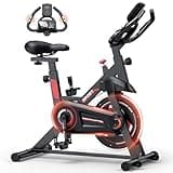 Exercise Bike, Stationary Bike for Home Cardio Gym, Indoor Cycling Bike with Silent Belt Drive, Heart Rate Handle and Digital Monitor, Workout Bike with Comfortable Seat Cushion,300lbs Weight Capacity