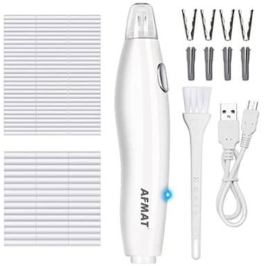 AFMAT Electric Eraser for Artists, 140 Eraser Refills, Rechargeable Electric Erasers for Drawing, Artist Erasers for Drafting, Painting, Sketching, Architectural Plans, Detailer Tool EE03(White)