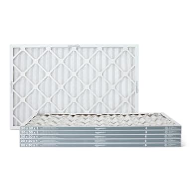 Amazon Basics MERV 5 AC Furnace Air Filter, 20x30x1 inches, 6-Pack (Actual size: 19.75" x 29.75" x 0.75")