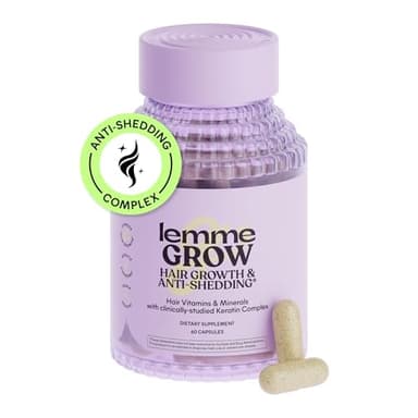 Lemme Grow Hair Growth Capsules for Women, Clinically Studied Keratin Complex, Visibly Thicker Hair & Reduced Shedding, Nourish Thinning Hair, Biotin-Free, 30 Count, 30-Day Supply