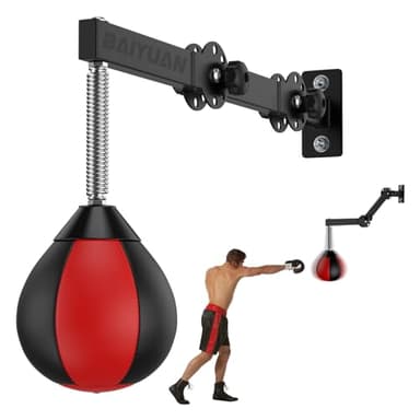Speed Bag for Boxing, Punching Bag Wall Mount Height Adjustable & Fold Speed Bags Wall Bracket Reflex Ball, Boxing Bag as Adults Teens and Kids, Fits Home Gym Workout