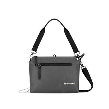 Sherpani Mei, Small Anti Theft Crossbody Purse, Lightweight Cross Body Bag, Handbags, Fashion Trio Bag with Metal Hardware, Travel Gift (Granite)