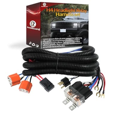 H4 Headlight Relay Harness Kit for 7x6 5x7 H6054 Headlights, h4 9003 Relay Harness H4 Headlight Relay Kit Compatible with Subaru, 95-97 Tacoma, 88-95 Pickup 4 Runner Fix Dual Ground Problem