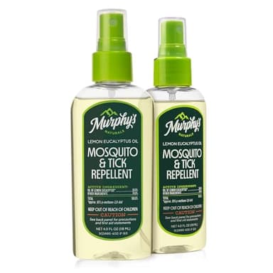 Murphy's Naturals Mosquito & Tick Bug Repellent Spray, Oil of Lemon Eucalyptus for Skin + Outdoor Gear, 4 Ounce Pump, 2-Pack