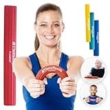 Resistance Bar, TheraBand FlexBar, Pain Relief for Tennis Elbow Injury, Tendonitis & Improve Grip Strength, Rehab and Therapy After Injury, Red, Beginner
