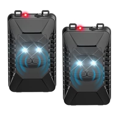 BORHOOD Ultrasonic Rodent Repellent, 2 Pack Plug-in Mouse Rat Pest Bat Squirrels Repellent for Car with Battery Powered Under Hood, Keep Mice Out of Cars Engines, Indoor, Garage, Storage Room-Black