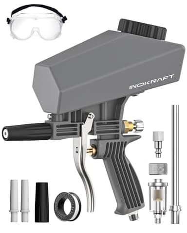 Inokraft Leak-Proof Portable Sand Blaster Gun Kit with Oil-Water Separator & Extension Nozzle,Mini Sandblaster for Rust & Paint Removal, Compatible with Aluminum Oxide, Sand, Walnut Shell & Soda