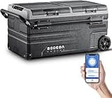 BODEGACOOLER 12 Volt Car Refrigerator, 100 Quart Portable Freezer, Car Fridge Dual Zone WIFI APP Control, -4℉-68℉ Cooler, 12/24V DC and 100-240V AC, for Travel, Camping, Outdoor,RV, black