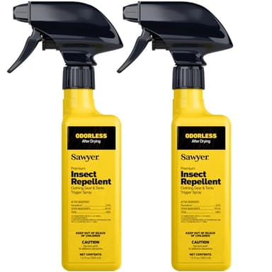Sawyer Products SP6492 Premium Permethrin Insect Repellent for Clothing, Gear & Tents, Trigger Spray, 12-Ounce, Twin Pack