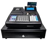 Nadex CR600 Cash Register, 9500 PLU Lookups 60 Dept 50 Clerks, 5 Bill 8 Coin Compartments 2 Check Slots Heavy Duty Steel Cash and Coin Drawer, Two Displays, Multiport