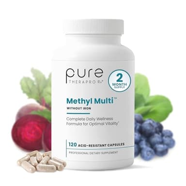 Pure Therapro Rx Methylated Multivitamin for Men and Women | Made in USA | Methyl Multi Without Iron Methyl B12 & Methylfolate | 120 Capsules, 2-Month Supply