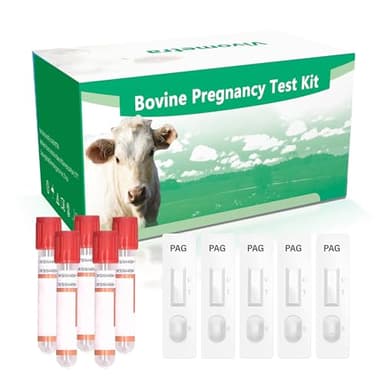 Bovine Pregnancy Test Kit - Includes 5 Tests, Rapid Results in 5-20 Minutes for Dairy & Beef Cows, Whole Blood, Serum & Plasma-Based Tests
