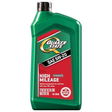 Quaker State High Mileage 5W-20 Synthetic Blend Motor Oil (1-Quart, Case of 6)