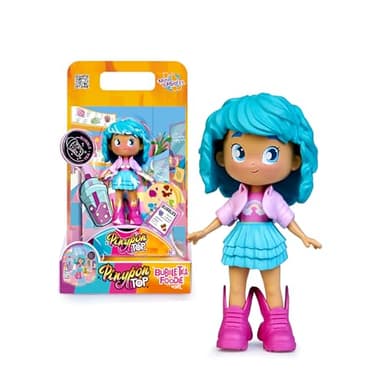 Pinypon TOP Bubble Tea Girl, TOP Girl with Bubble Tea Theme, Articulated Figure of Arms and Legs, Double-Sided and Interchangeable Clothes and Shoes, Envelope with Accessories, +4 Years, Famous