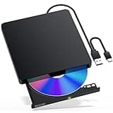 NVOPERANG External Blu-ray Drive, USB 3.0 & Type-C BD/DVD/CD Burner – Portable Blu-ray Player with 3D Playback, Compatible with Windows, Linux, Mac OS (2 IN1)