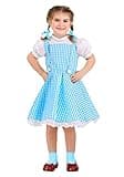 Toddler Wizard of Oz Dorothy Costume for Girls, Blue Dress & Hair Bow Ties, Blue Checked Gingham Fairytale Dress 2T