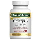 Nature's Bounty Omega 3, Plant-Based Omega 3 Fatty Acid Suppement, 520mg, Supports Whole Body Health Including Heart, Skin, Joint, 30 Vegetarian Softgels, Fish Oil Alternative, Omega 3 Supplements