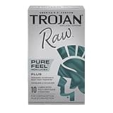 Trojan Raw Non-Latex Lubricated Pure Feel Condoms, 10ct