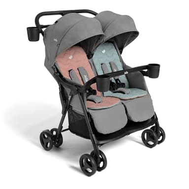 Joie Rosemary Side-by-Side Double Stroller – Lightweight, Compact, and Comfortable Side-by-Side Stroller for Twins or Siblings