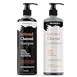 DOUNGURI Sulfate Free Activated Charcoal Hair Shampoo and Conditioner for Clarifying, Detoxification and Volumizing 16oz – Organic Ingredients: Argan (Moroccan), Avocado (Shampoo and Conditioner)