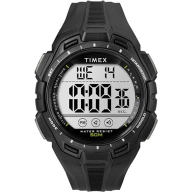 Timex Men's Digital 43mm Watch - Black Strap Digital Dial Black Case