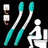 wefaner Toilet Aids Wiping Long Reach （2 Pack） Comfort Wipe Wand Bottom Buddy Toilet Self Tissue Aids for Toileting, Self Help Wipe Butt for Fat People，Limited Mobility,Elderly, Pregnancy,with hooks.