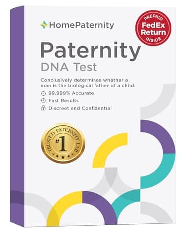 HomePaternity DNA Paternity Testing for Child and Father, FedEx Return, Over 99.99% Confidence, All Fees Included, Fast Results