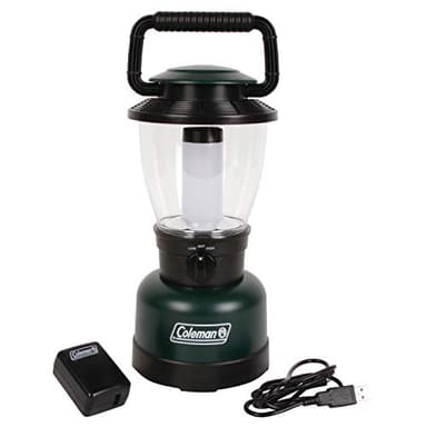Coleman Rugged Rechargeable 400 Lumens LED Lantern, Impact & Water-Resistant Lantern with USB Charging Port, Lifetime LEDs Never Need Replacing
