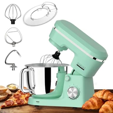 Electric Stand Mixer with 6.5 Quart Bowl, Household Food Mixer 10+p Speeds 660W, Kitchen Tilt-Head Bread Dough and Cake Mixers with Dough Hook, Whisk, Beater, Splash Guard and Egg Separator (Blue 2)