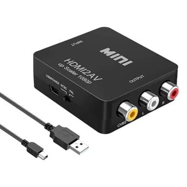 Wonlyus HDMI to RCA, 1080p HDMI to AV 3RCA CVBs Composite Video Audio Converter Adapter Supports PAL/NTSC for TV Stick, Chromecast, Apple TV, PC, Laptop, Xbox, HDTV, DVD-Black