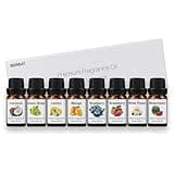 Fruity Fragrance Oil - Essential Oils for Candle Making, Soap Making, Aromatherapy Diffuser, Slime Add Ins - 10ml x 8 Premium Essential Oil Set - Diffuser Oil Strawberry, Lemon, Blueberry, Coconut
