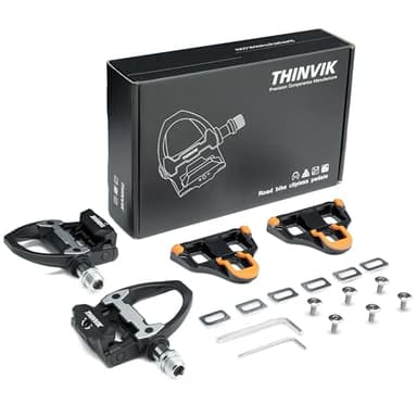 Thinvik Clipless Pedals Road Bike Cycling Pedals with Cleats Compatible with Shimano SPD SL System Pedal Center 53mm