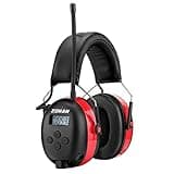ZOHAN 033 Bluetooth AM/FM Radio Headphones with 2000mAh Rechargeable Battery,25dB NRR Noise Reduction Safety Earmuffs